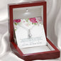 Sister Flower Heart Jewelry Necklace Pendant Women Message Box Gift