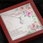 Sister Flower Heart Jewelry Pendant Necklace Women Message Box Gift