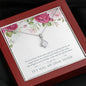 Sister Flower Heart Jewelry Necklace Pendant Women Message Box Gift
