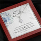 Sister Heart Jewelry Necklace Pendant Women Message Box Gift