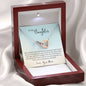 Daughter Interlocking Hearts Necklace Pendant Jewelry Women Message Box Gift