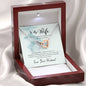 Wife from Husband Interlocking Hearts Message Box Necklace Pendant Gift