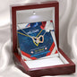 Military Wife from Husband Interlocking Hearts Message Box Pendant Necklace Gift