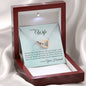 Wife Interlocking Hearts Pendant Necklace Jewelry Women Message Box Gift