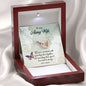Army Wife Interlocking Hearts Necklace Pendant Message Box Military Gift