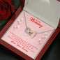 Mommy Interlocking Hearts Necklace Pendant Jewelry Women Message Box Gift