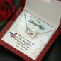 Army Wife Interlocking Hearts Necklace Pendant Message Box Military Gift