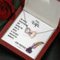 Wife From Husband Interlocking Hearts Pendant Necklace Message Box Gift