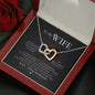 Wife From Husband Interlocking Hearts Message Box Necklace Pendant Gift