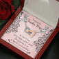 Teacher Wife Interlocking Hearts Necklace Pendant Message Box Gift