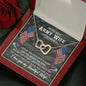 Best Army Wife Gift Husband Interlocking Hearts Pendant Necklace Message Box