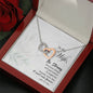 Wife Husband Interlocking Hearts Pendant Necklace Meaningful Message Box Gift