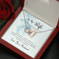 Wife from Husband Interlocking Hearts Message Box Necklace Pendant Gift