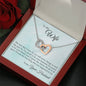 Wife Interlocking Hearts Pendant Necklace Jewelry Women Message Box Gift