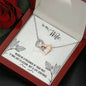 Wife Husband Interlocking Hearts Pendant Necklace Inspirational Message Box Gift