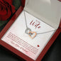 Wife Interlocking Hearts Jewelry Necklace Pendant Women Message Box Gift