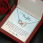 Daughter Interlocking Hearts Necklace Pendant Jewelry Women Message Box Gift