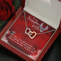 Firefighter Wife From Husband Interlocking Hearts Necklace Pendant Message Box