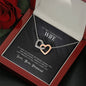 Gorgeous Wife from Husband Interlocking Hearts Pendant Necklace Message Box Gift