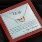 Wife Interlocking Hearts Pendant Necklace Jewelry Women Message Box Gift