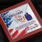 Military Wife Gift From Husband Interlocking Hearts Message Box Necklace Pendant