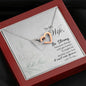 Wife Husband Interlocking Hearts Pendant Necklace Meaningful Message Box Gift