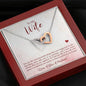 Wife Interlocking Hearts Jewelry Necklace Pendant Women Message Box Gift