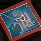 Military Wife Gift From Husband Interlocking Hearts Pendant Necklace Message Box