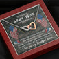 Best Army Wife Gift Husband Interlocking Hearts Pendant Necklace Message Box
