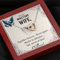 Military Wife Gift From Husband Interlocking Hearts Necklace Pendant Message Box