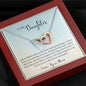 Daughter Interlocking Hearts Necklace Pendant Jewelry Women Message Box Gift