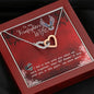 Firefighter Wife From Husband Interlocking Hearts Necklace Pendant Message Box