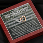 Air Force Army Wife Interlocking Hearts Necklace Pendant Women Message Box