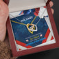 Military Wife from Husband Interlocking Hearts Message Box Pendant Necklace Gift