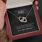 Gorgeous Wife from Husband Interlocking Hearts Pendant Necklace Message Box Gift
