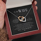 Wife From Husband Interlocking Hearts Message Box Necklace Pendant Gift