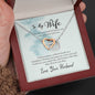 Wife from Husband Interlocking Hearts Message Box Necklace Pendant Gift