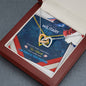 Military Wife from Husband Interlocking Hearts Message Box Pendant Necklace Gift