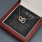 Wife From Husband Interlocking Hearts Message Box Necklace Pendant Gift