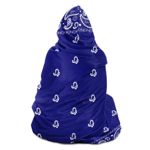 Crip Blue Hooded Blanket - Sherpa And Microfiber Blanket With Hood