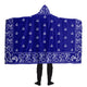 Crip Blue Hooded Blanket - Sherpa And Microfiber Blanket With Hood