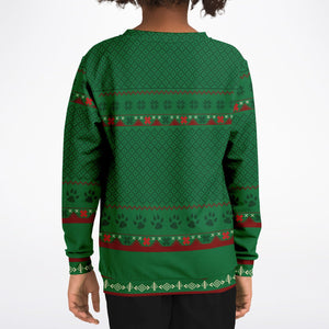 Feliz Navidog - French Bulldog - Athletic Kids/Youth Sweatshirt – AOP