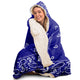 Crip Blue Hooded Blanket - Sherpa And Microfiber Blanket With Hood