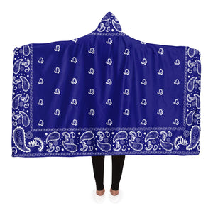 Crip Blue Hooded Blanket - Sherpa And Microfiber Blanket With Hood