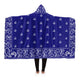 Crip Blue Hooded Blanket - Sherpa And Microfiber Blanket With Hood