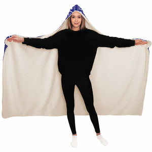 Crip Blue Hooded Blanket - Sherpa And Microfiber Blanket With Hood