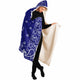 Crip Blue Hooded Blanket - Sherpa And Microfiber Blanket With Hood