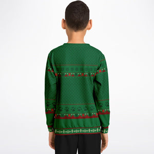 Feliz Navidog - French Bulldog - Athletic Kids/Youth Sweatshirt – AOP