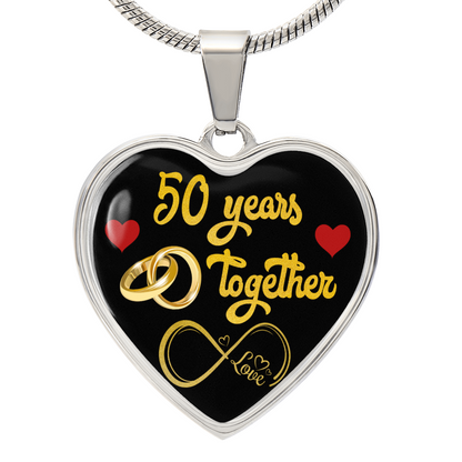 Personalized Custom Engraved Pendant Necklace, 50th Wedding Anniversary Gift For Her (2nd choice)