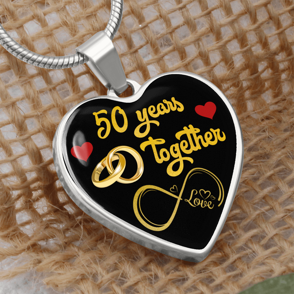 Personalized Custom Engraved Pendant Necklace, 50th Wedding Anniversary Gift For Her (2nd choice)